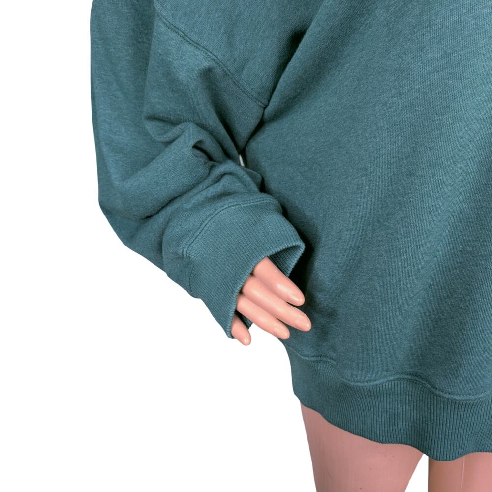 American Eagle Dark Green Sherpa Henley Sweatshirt Size XL Oversized Cabincore - Picture 7 of 12